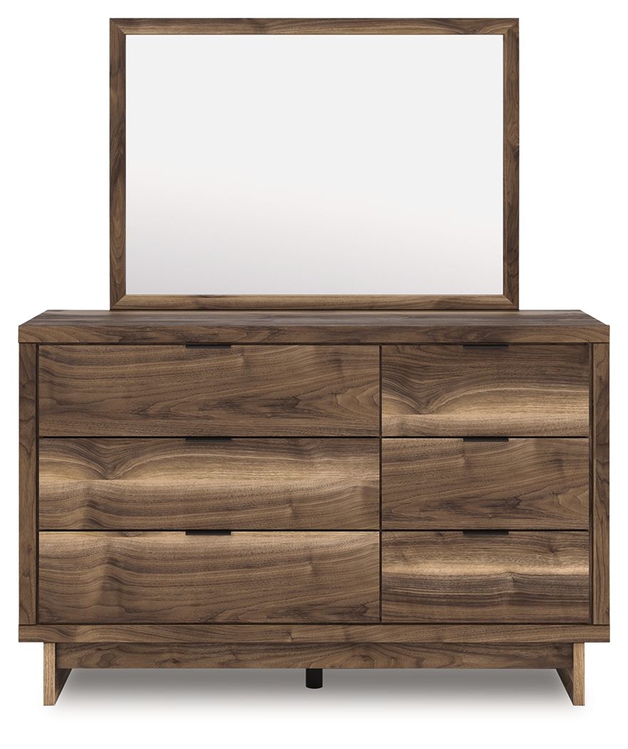 Chirason - 3 Pc. - Twin Panel Bed With Storage, Dresser And Mirror - Brown