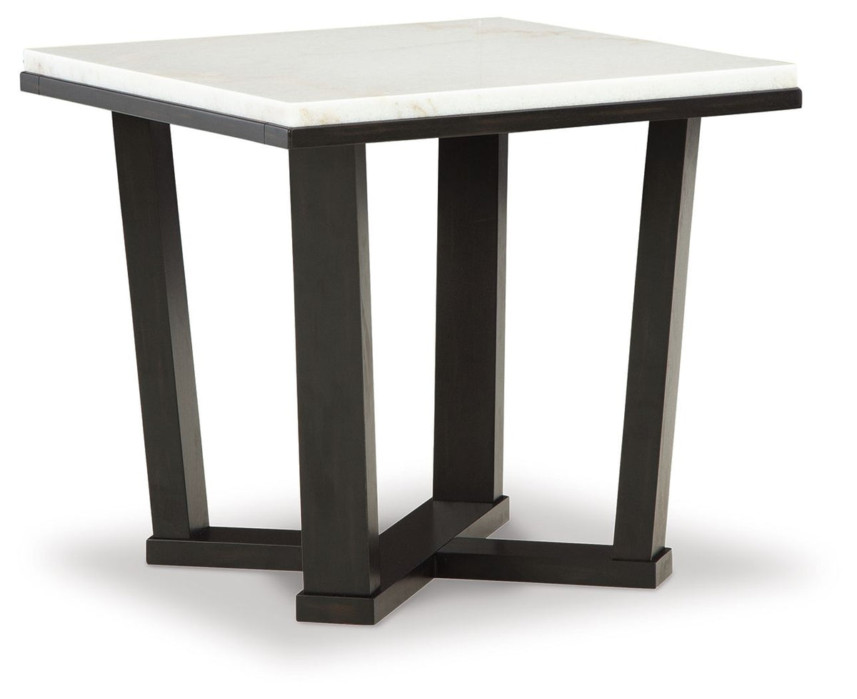 Fostead - Square End Table - White / Espresso - R&R Furniture Gallery (Fountain Valley, CA)