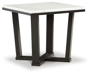Fostead - Square End Table - White / Espresso - R&R Furniture Gallery (Fountain Valley, CA)
