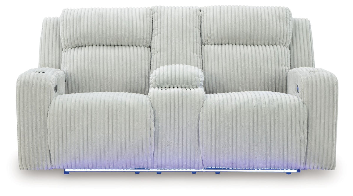 Forest Lake - Power Reclining Loveseat With Console / Adj Headrest - R&R Furniture Gallery (Fountain Valley, CA)