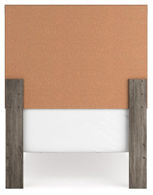 Signature Design by Ashley Ralinksi Panel Bed with sleek wood finish and modern design, showcasing the headboard and frame.