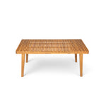 Outdoor Dining Table With Slatted Top, Ideal For Patio - Natural