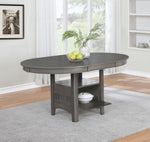 Lavon Oval 60-inch Wood Extension Leaf Dining Table Medium Grey