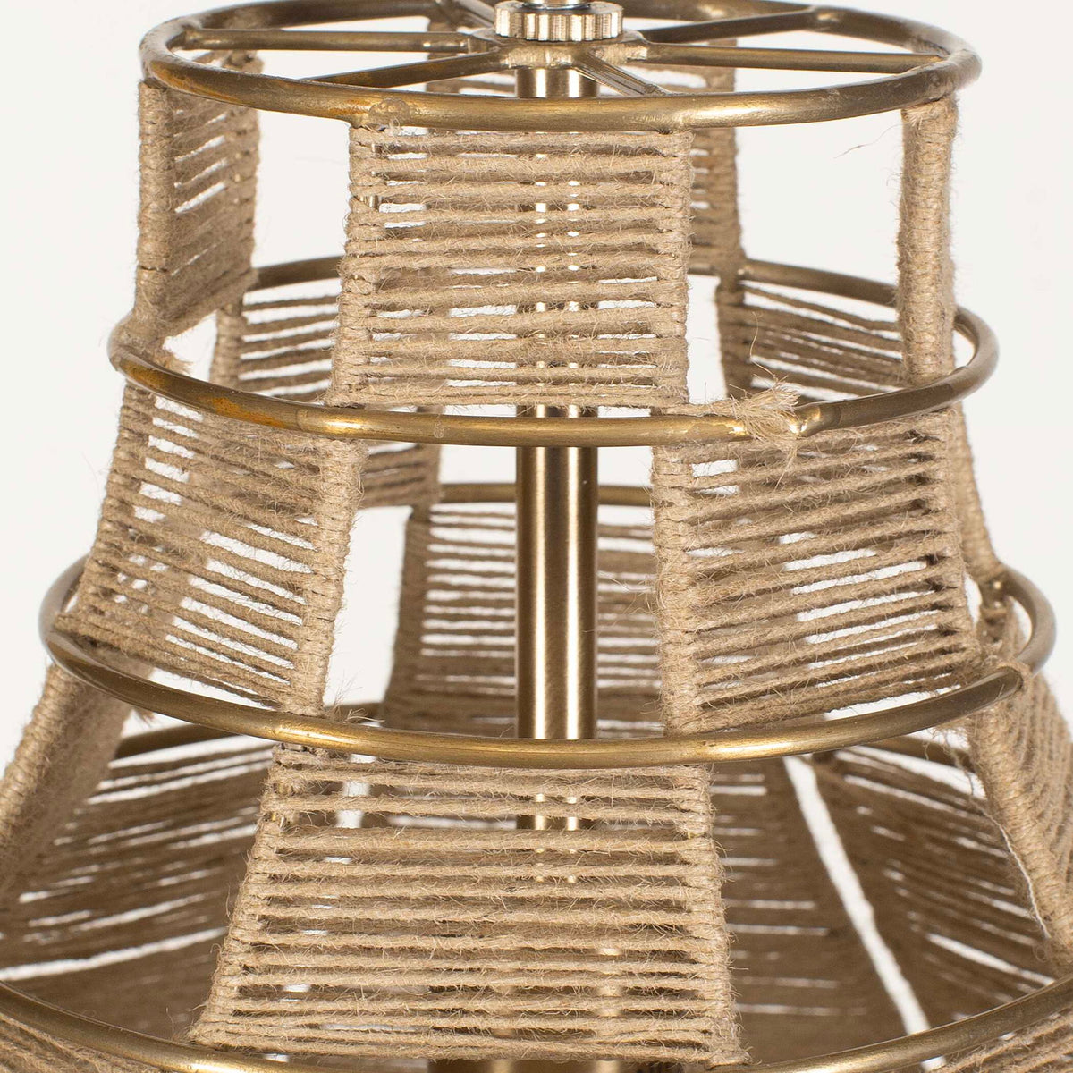 Hestia - 1 Light Natural Rope Pendant - Light Brown
