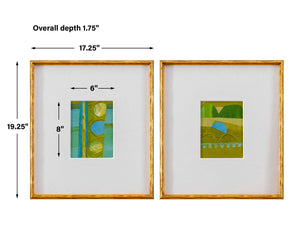 Petite Bijoux - Framed Canvases (Set of 2) - Lime