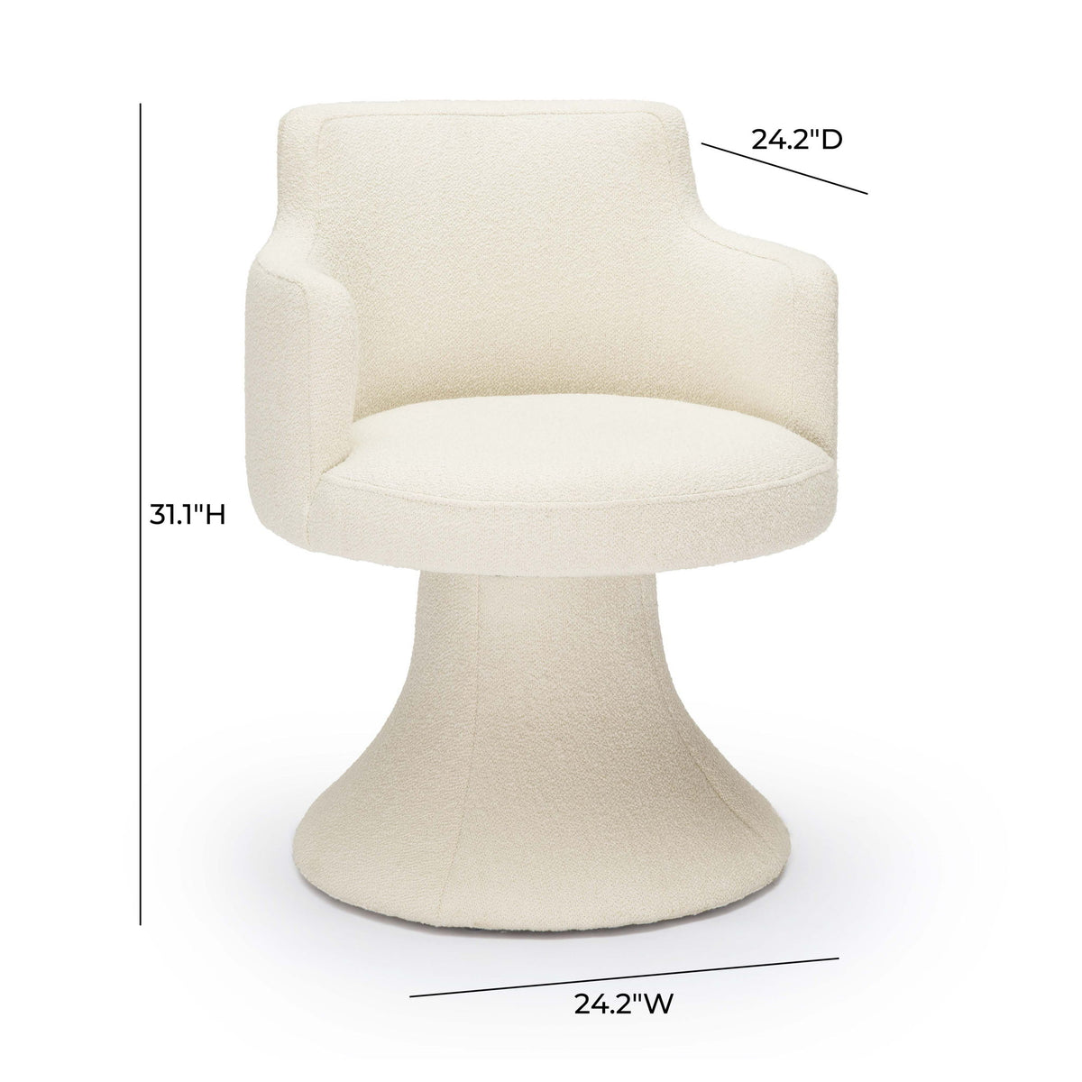 Jeffree - Performance Boucle Swivel Dining Chair - R&R Furniture Gallery (Fountain Valley, CA)