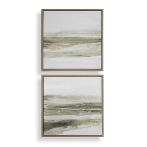 All Of A Sudden - Framed Canvases (Set of 2) - Black / Brown / Gray / Green