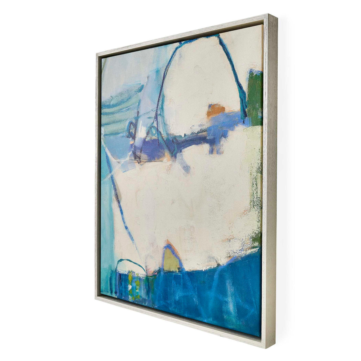 Cool Outlook - Framed Canvases (Set of 4) - Black / Blue / Green