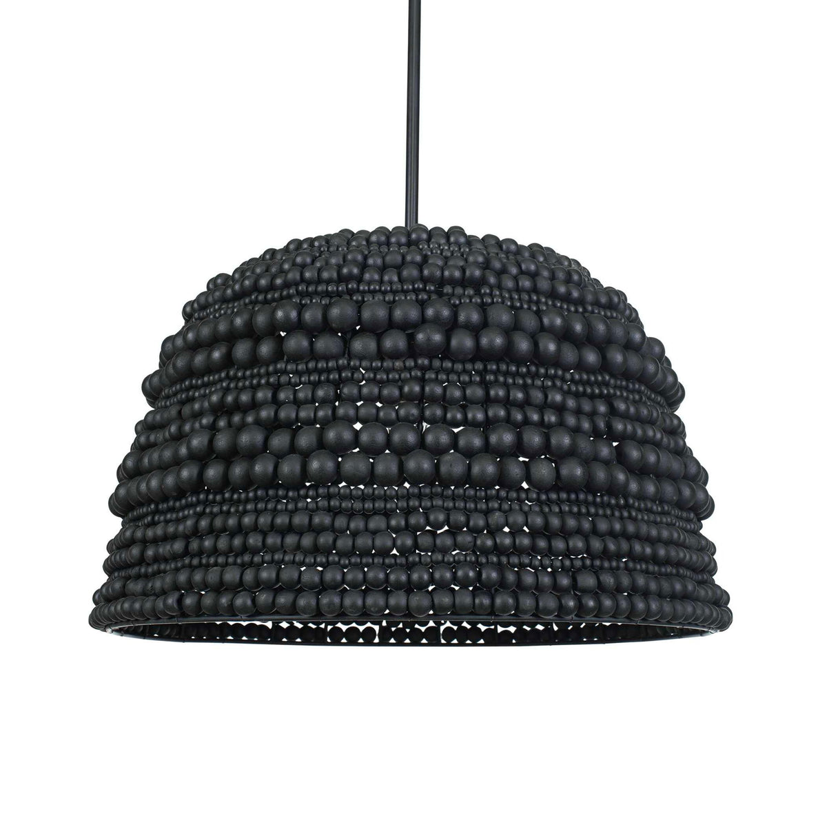 Persephone - Bead 1 Light Pendant - Black