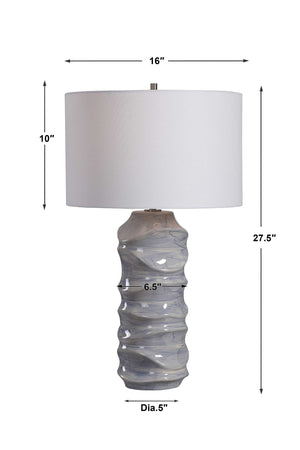 Waves - Table Lamp - Blue & White