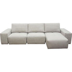 Jazz Modular 3-Seater Chaise Sectional with Adjustable Backrests in Light Brown Fabric
