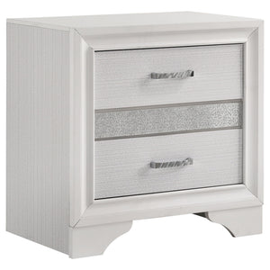 Modern Bedroom Set With Upholstered Headboard And Textured Storage