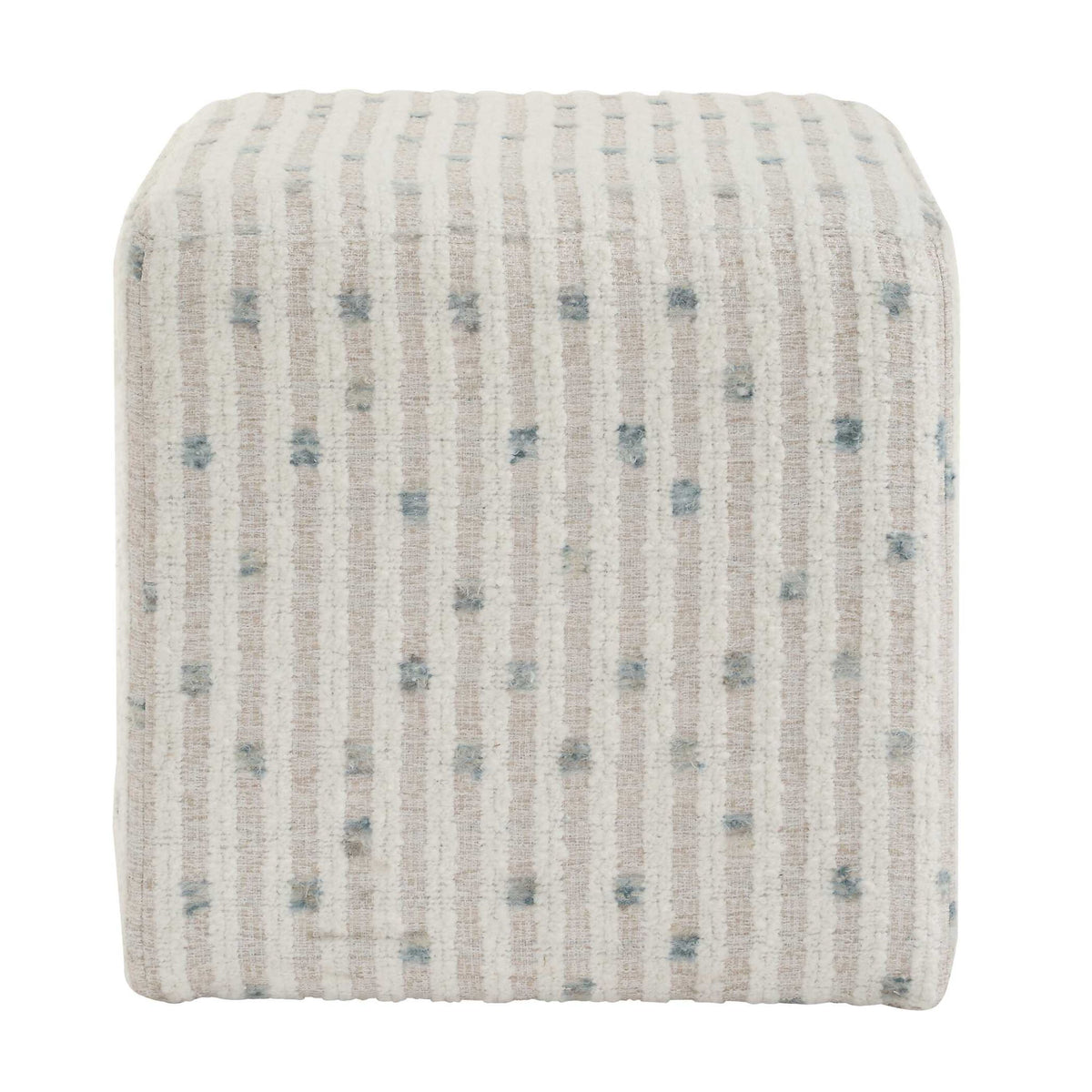 Joie - White Chenille Ottoman - White