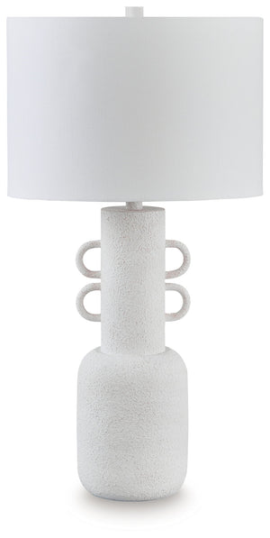 Perringhill - Metal Table Lamp - Distressed White - R&R Furniture Gallery (Fountain Valley, CA)