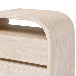 Jennifer Taylor Home Dune white washed side table with clean lines and smooth finish, perfect for modern living spaces.
