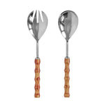 Bamboozled - Stainless Steel Salad Serving Spoons (Set of 2) - Pearl Silver - R&R Furniture Gallery (Fountain Valley, CA)
