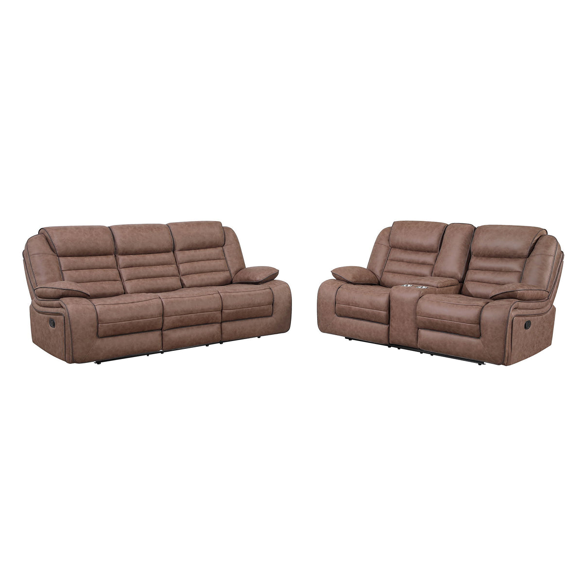 Lucius - Reclining Sofa With Manual Recline - Brown