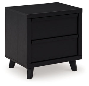 Danziar - Two Drawer Night Stand - Black - R&R Furniture Gallery (Fountain Valley, CA)