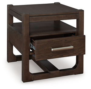 Breckington - Square End Table - Dark Brown - R&R Furniture Gallery (Fountain Valley, CA)