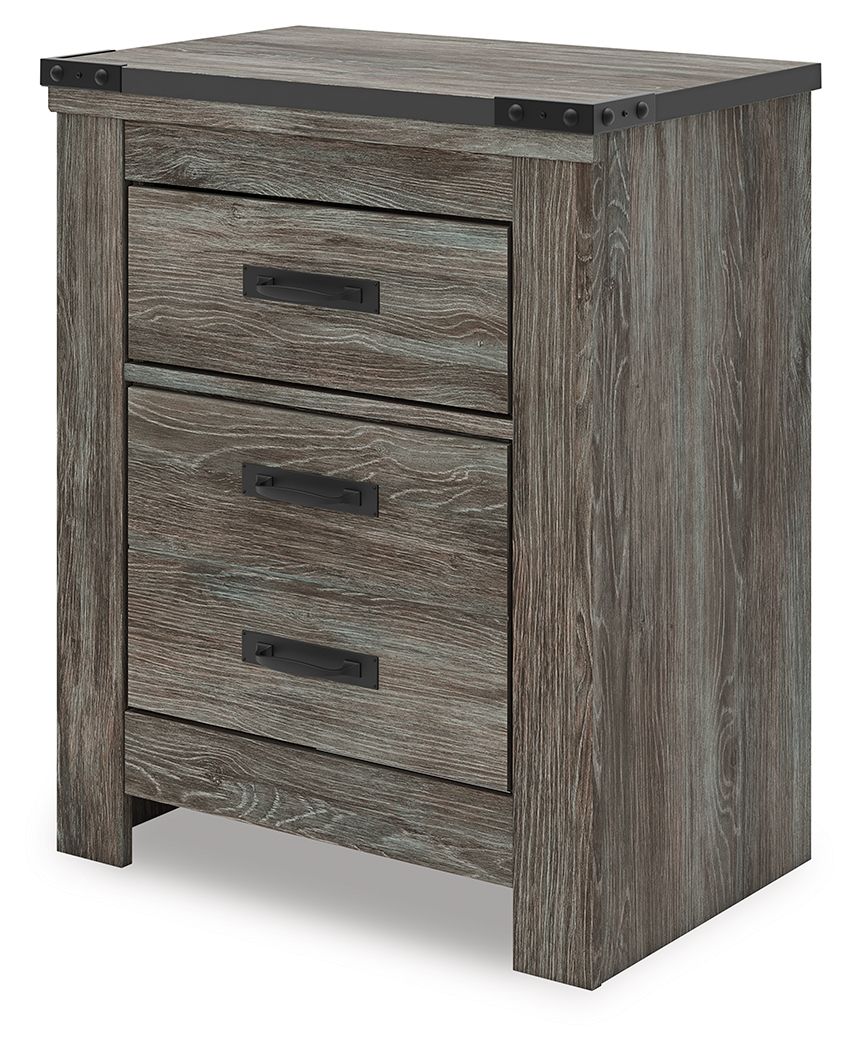 Frandern - Two Drawer Night Stand - Gray - R&R Furniture Gallery (Fountain Valley, CA)