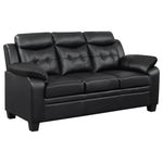 Eaton - Padded Sofa With Tufted Design - Black
