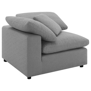 Segoura - 5 Piece Upholstered Modular Sectional With Reclined Back Pillows - Gray