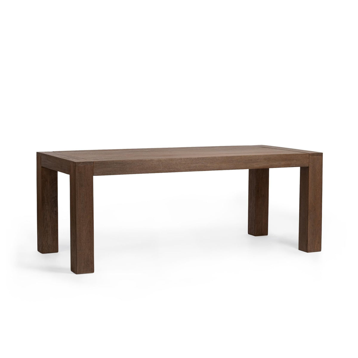 Classic Home Glendale dining table in toasted chestnut wood with a sturdy rectangular design and smooth finish.