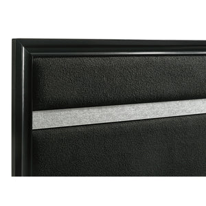 Modern Bedroom Set With Upholstered Headboard And Textured Storage