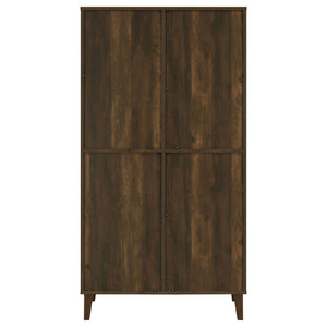 Sakai - 4 Door Tall Accent Cabinet With Slatted Doors - Brown