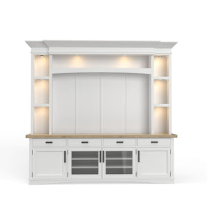 Americana Modern - TV Console with Hutch, Backpanel and LED Lights - R&R Furniture Gallery (Fountain Valley, CA)