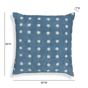Indigo - Dots Cotton Square Accent Pillow - Indigo - R&R Furniture Gallery (Fountain Valley, CA)