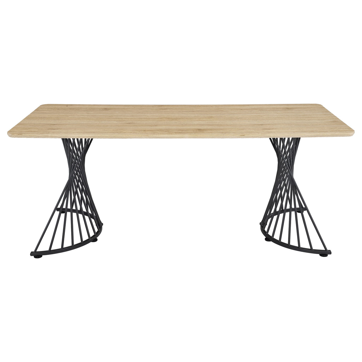 Galahan - Rectangular Dining Table With Twisted Pedestal Base - Oak