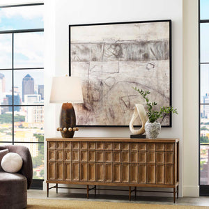Edge Of Day - Framed Canvas - Black / Gray / White