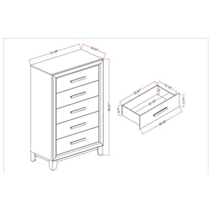 Harry - Chest Storage Chest With 5 Drawers - Brown