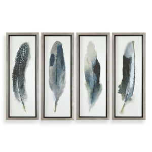 Feathered Beauty - Prints (Set of 4) - Silver