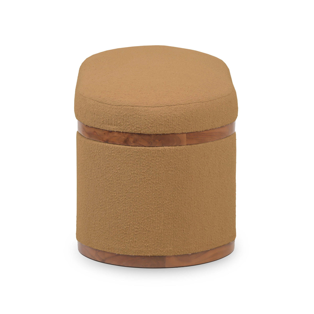 Olivier - Boucle Oval Storage Ottoman - R&R Furniture Gallery (Fountain Valley, CA)