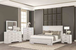 Basilone - E.King Bed, Rustic White