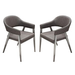 Adele Set of Two Dining/Accent Chairs in Grey Leatherette w/ Brushed Stainless Steel Leg by Diamond Sofa