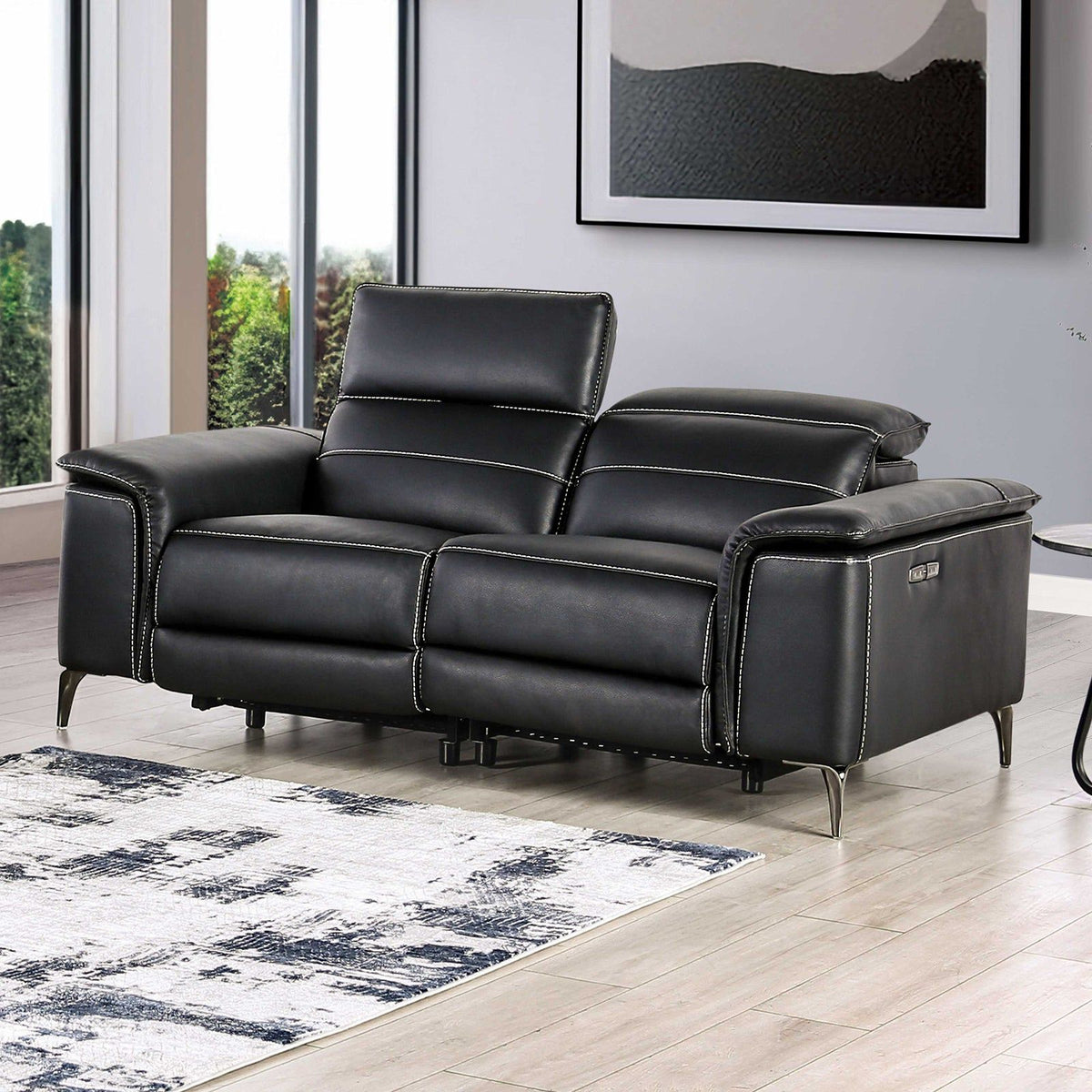 Ascona - Power Loveseat, Black