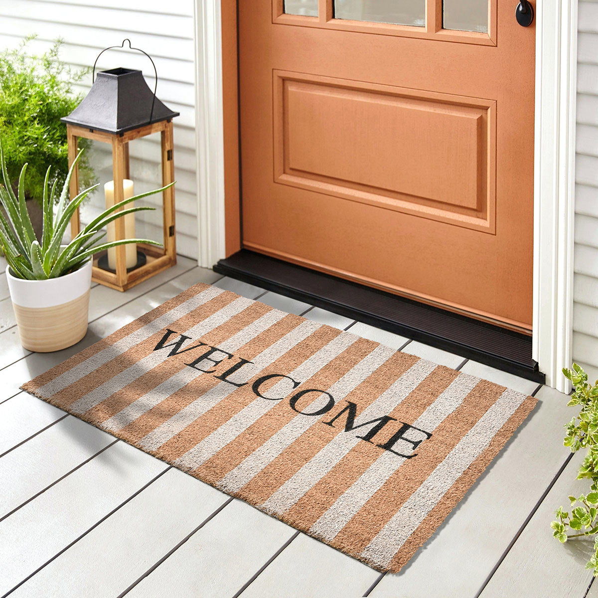 Doormats - Striped Welcome Doormat - R&R Furniture Gallery (Fountain Valley, CA)