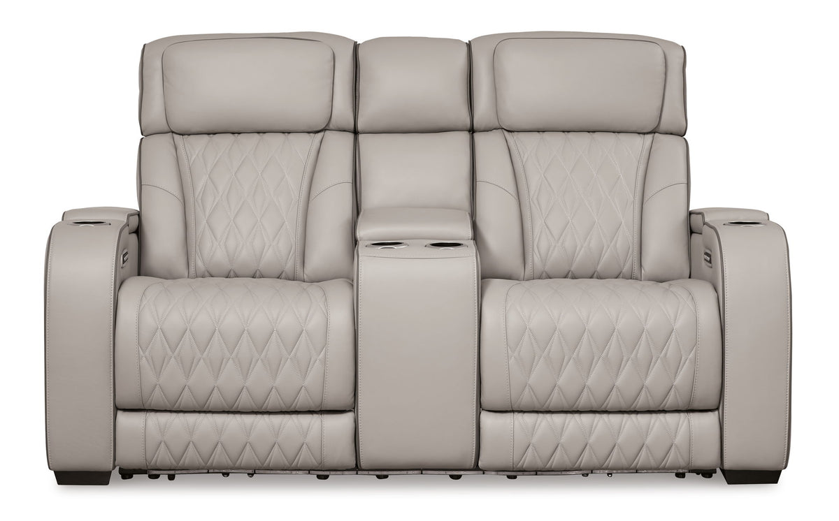 Boyington - Power Reclining Loveseat With Console/Adj Hdrst - R&R Furniture Gallery (Fountain Valley, CA)
