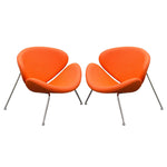 Set of (2) Roxy Orange Accent Chair with Chrome Frame by Diamond Sofa