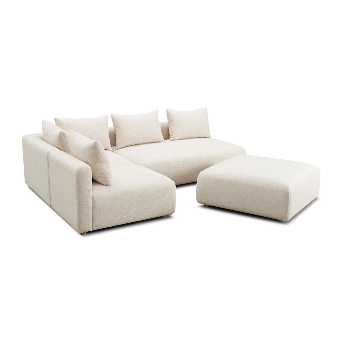 Hangover - 4-Piece Modular Chaise Sectional - Cream