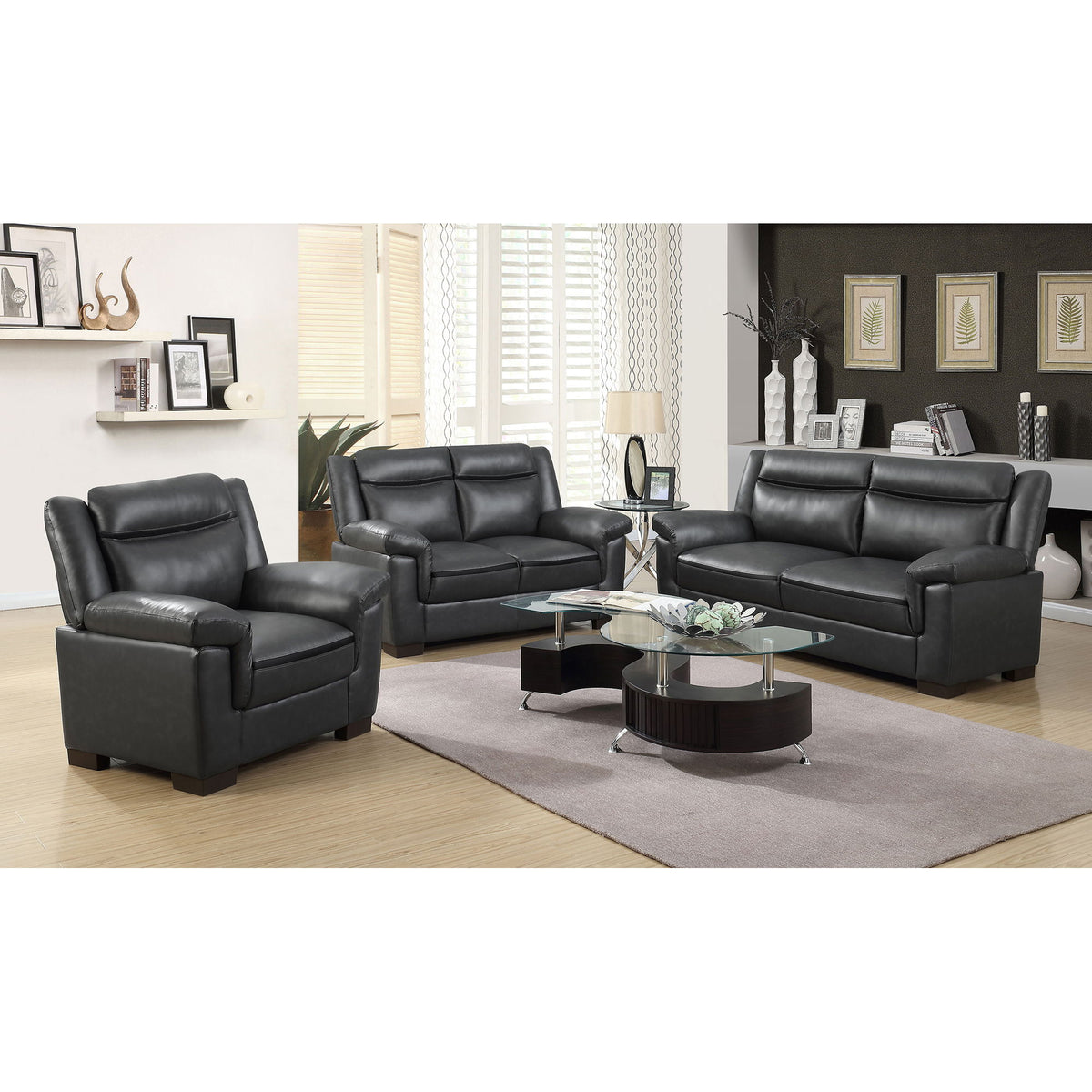 Jacob - Loveseat With Pillow Top Arms Upholstery - Gray