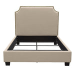 Kingston Eastern King Bed with Nail Head Accent by Diamond Sofa - Desert Sand Linen