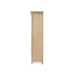Jennifer Taylor Home Fable 2-door storage cabinet in light natural brown wood with sleek accent design and modern hardware