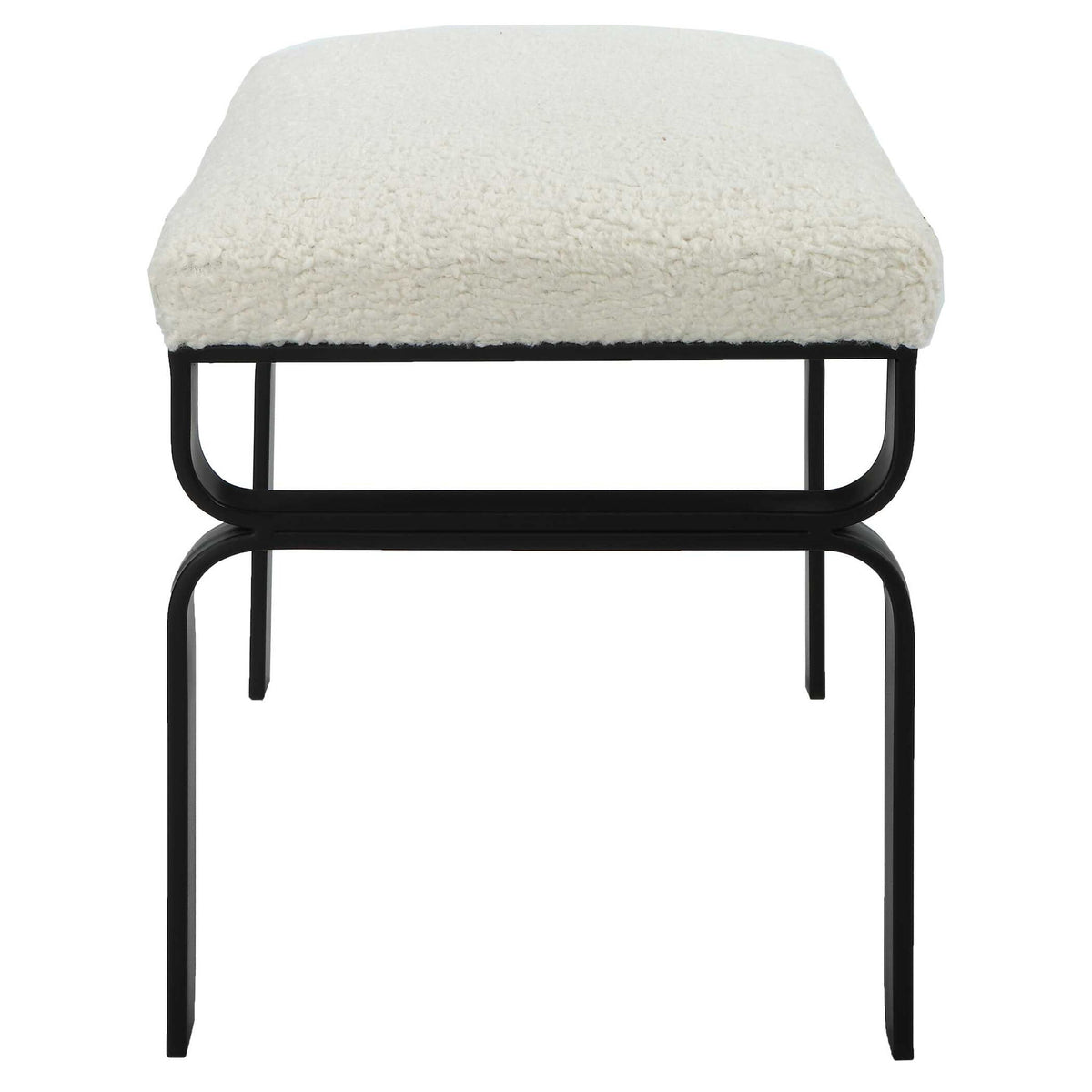Diverge - White Shearling Small Bench