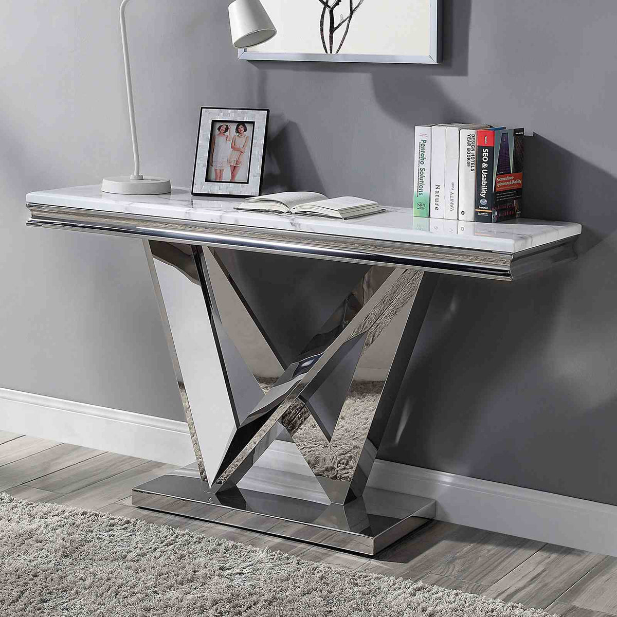 Villarsglane - Sofa Table, Chrome