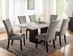 Kian I - 7 Pc. Dining Table Set (Light Gray Chairs)