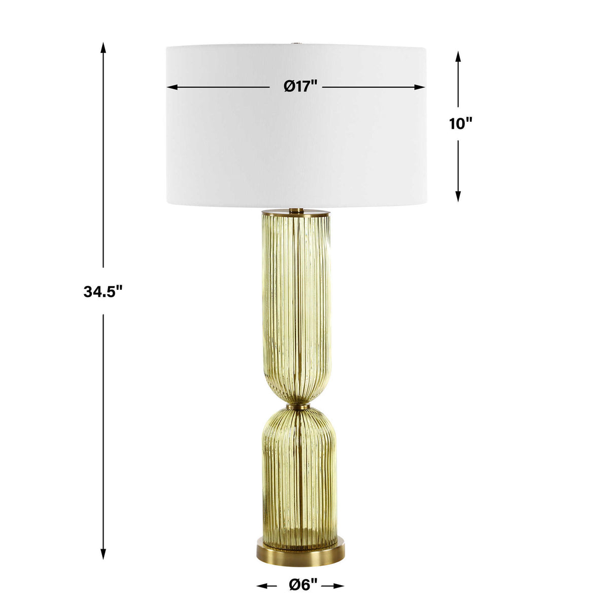 Mirah - Glass Table Lamp - Olive Green